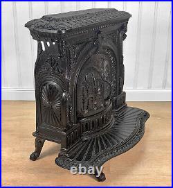 Antique Victorian T&P Albany Parlor Wood Stove Fireplace