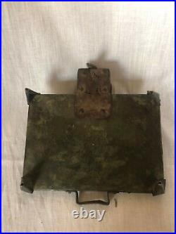 Antique traditional children toy brass stove for cooking food from burning wood