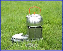 BBQ Grill Durable Camping Outdoor Food Cooker Wood-burning Stove with Air Supply