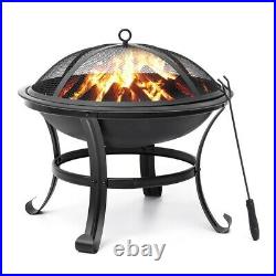 BBQ Grill Outdoor Wood Burning Fire Pit Stove Garden Barbecue Grill Net Set Tool
