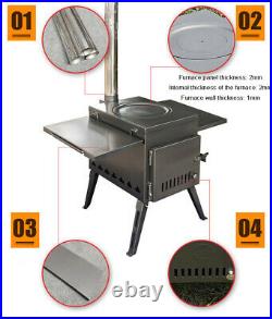 BBQ Tent Wood Burning Stove with Pipe Multipurpose Camping Heating Wood Camping