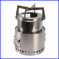 BBQ Wood Burning Stove Thickened Stainless Steel Campfire Camping Stove For Tea