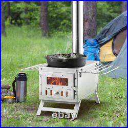 BENTISM Portable Camping Stove, 700in³ Firebox, Stainless, Pipes & Grill Nets BENTISM Portable Camping Stove, 700in³ Firebox, Stainless, Pipes & Grill Nets