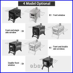 (BLACK Bilateral Windows)Outdoor Camping Wood-burning Stove Firewood Burner DY9