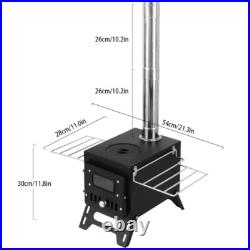 (BLACK Bilateral Windows)Outdoor Camping Wood-burning Stove Firewood Burner DY9