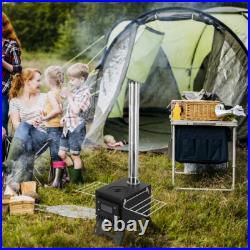 (BLACK Bilateral Windows)Outdoor Camping Wood-burning Stove Firewood Burner DY9