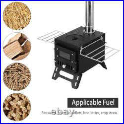(BLACK Bilateral Windows)Outdoor Camping Wood-burning Stove Firewood Burner DY9