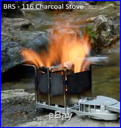 BRS-116 Camping Wood-burning Stove Foldable Firewood Furnace Barbecue Grill