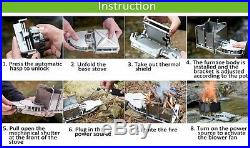 BRS-116 Camping Wood-burning Stove Foldable Firewood Furnace Barbecue Grill