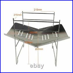Barbecue Stove Grill Steel Wood Burning Portable Folding Picnic Camping Fire-pit
