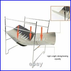 Barbecue Stove Grill Steel Wood Burning Portable Folding Picnic Camping Fire-pit