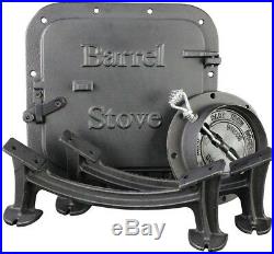 Barrel Stove Kit Adapter Drum Wood Heater Iron Burning Cabin Garage Burning Door