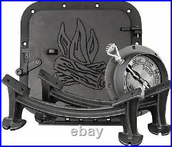 Barrel Stove Kit Cast Iron Portable Wood Burning Heater Drum Cabin Shop 55Gal