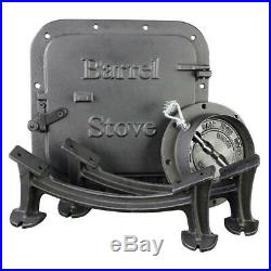 Barrel Stove Kit Wood Iron Burning Drum Heavy Duty Cast Iron