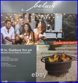 Belavi 30 Outdoor Heavy Duty Steel Fire Pit Wood Burning Stove BBQ Grill