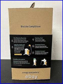 BioLite CampStove Portable Wood Burning Stove With USB Charging & FlexLight NEW
