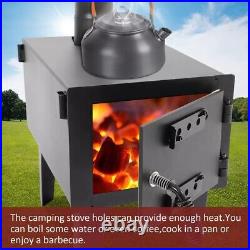 Black Outdoor Wood Burning Stove for Cooking Hiking with Chimney Pipe Portable Black Outdoor Wood Burning Stove for Cooking Hiking with Chimney Pipe Portable