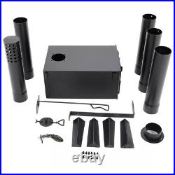 Black Outdoor Wood Burning Stove for Cooking Hiking with Chimney Pipe Portable Black Outdoor Wood Burning Stove for Cooking Hiking with Chimney Pipe Portable