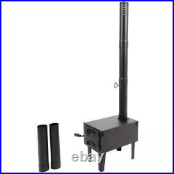 Black Outdoor Wood Burning Stove for Cooking Hiking with Chimney Pipe Portable Black Outdoor Wood Burning Stove for Cooking Hiking with Chimney Pipe Portable
