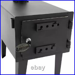 Black Outdoor Wood Burning Stove for Cooking Hiking with Chimney Pipe Portable