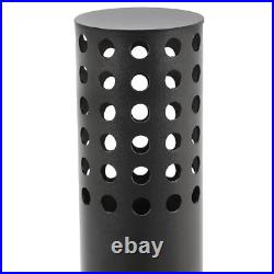 Black Outdoor Wood Burning Stove for Cooking Hiking with Chimney Pipe Portable