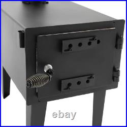 Black Outdoor Wood Burning Stove for Cooking Hiking with Chimney Pipe Portable
