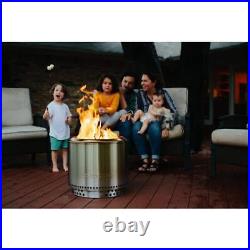 Bonfire 2.0 in, 19.5 in. X 14 in. Outdoor Stainless Steel Wood Burning Fire Pit
