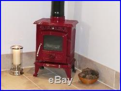 Burgundy Woodburning 4.5 Kw Cast Iron Enamel Multifuel New Wood Burning Stove