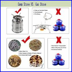 Burning Stove Camping Wood Fire Camp Lightweight Outdoor Portable Cook BBQ Split