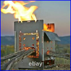 Bushcraft Camp Stove Kit Wood Burning/Multi Fuel Collapsible/Folding Porta