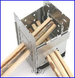 Bushcraft Camp Stove Kit Wood Burning/Multi-Fuel, Collapsible Stainless Steel
