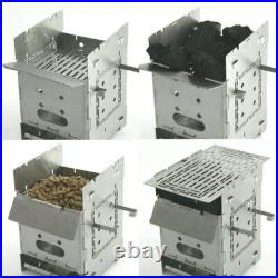 Bushcraft Camp Stove Kit Wood Burning/Multi-Fuel, Collapsible Stainless Steel