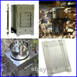 Bushcraft Camp Stove Kit Wood Burning/Multi-Fuel, Collapsible Stainless Steel