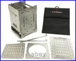Bushcraft Camp Stove Kit Wood Burning/Multi-Fuel, Collapsible Stainless Steel