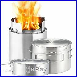 CAMPFIRE by Solo Stove Combo Kit twig burning gasifier Jumbo Stove & 2 Pot Set