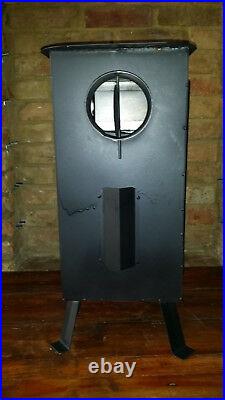 CHEAP SOLID BLACK WOODBURNING STOVE, 1 BEND and 3 pipes SURCHARGE INCLUDED