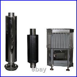 COASTS Wood-Burning Sauna Stove and Chimney Set 19 x 19 x 26 in COASTS Wood-Burning Sauna Stove and Chimney Set 19 x 19 x 26 in