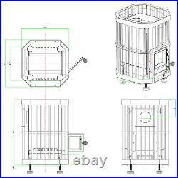 COASTS Wood-Burning Sauna Stove and Chimney Set 19 x 19 x 26 in COASTS Wood-Burning Sauna Stove and Chimney Set 19 x 19 x 26 in