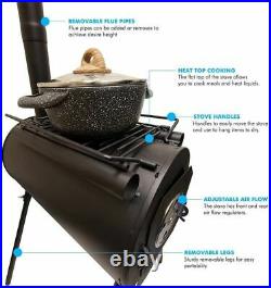 Camp Tent Stove, Portable Wood Burning Stove High Efficiency Stove for Tent