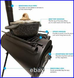 Camp Tent Stove, Portable Wood Burning Stove High Efficiency Stove for Tent, S