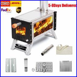 Camp Tent Stove Portable Wood Burning Stove Include 43 Stainless Chimney Pipes