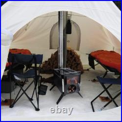 Camp Wood Stove, Tent Wood Burning Stoves Portable with Chimney Pipes, Upgraded