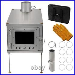 Camping Cooker Tent Stove Titanium Stove Wood Burning Outdoor Foldable Stove