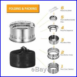 Camping Cooking Stove Windproof Wood Burning Stove Survival Backpack Camp