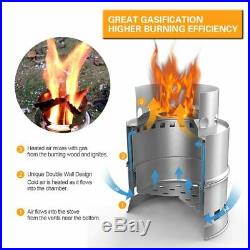 Camping Cooking Stove Windproof Wood Burning Stove Survival Backpack Camp