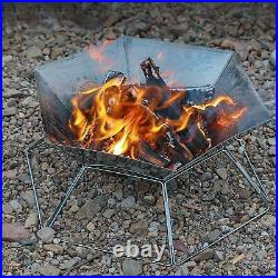 Camping Grill Fire Pit Firepit Wood Burning Stand Stove for BBQ Patio Travel