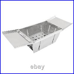 Camping Grill Stainless Steel Mini Portable Folding Wood Burning Camping