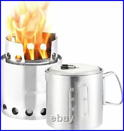 Camping Hiking Cookware Solo Stove Pot 900 Combo Ultralight Wood Burning Backpac