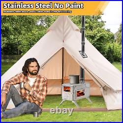 Camping Hot Tent Stove, Portable Wood Burning Stove for Outdoor, Stainless Steel