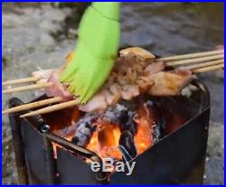 Camping Picnic Wood Burning Stove Foldable Firewood Charcoal BBQ Barbecue Grill